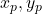 x_p, y_p