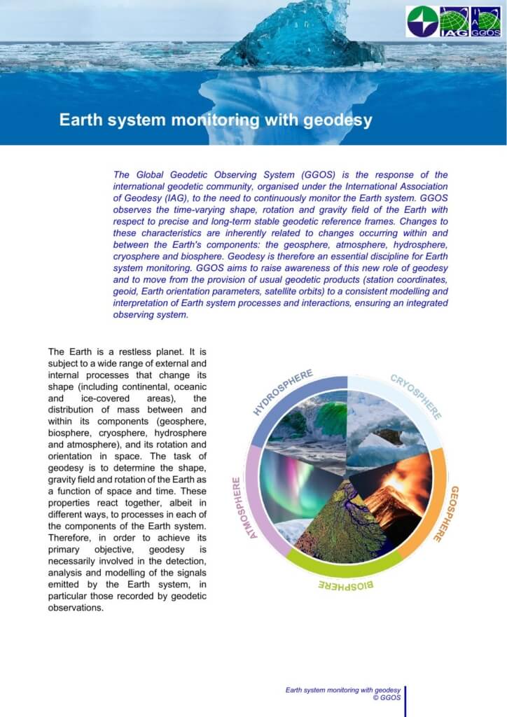 Brochure GGOS - Earth system monitoring with geodesy