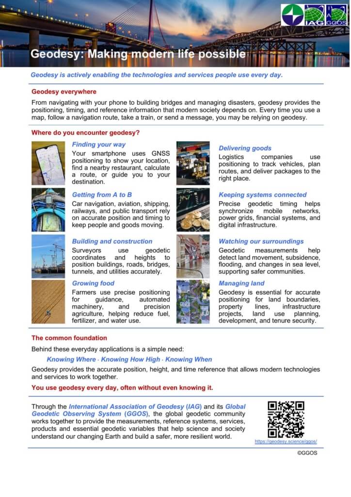 Flyer GGOS - Geodesy Making modern life possible