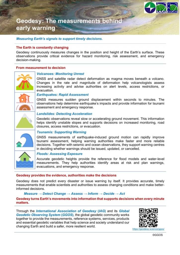 Flyer GGOS - Geodesy The measurements behind early warning