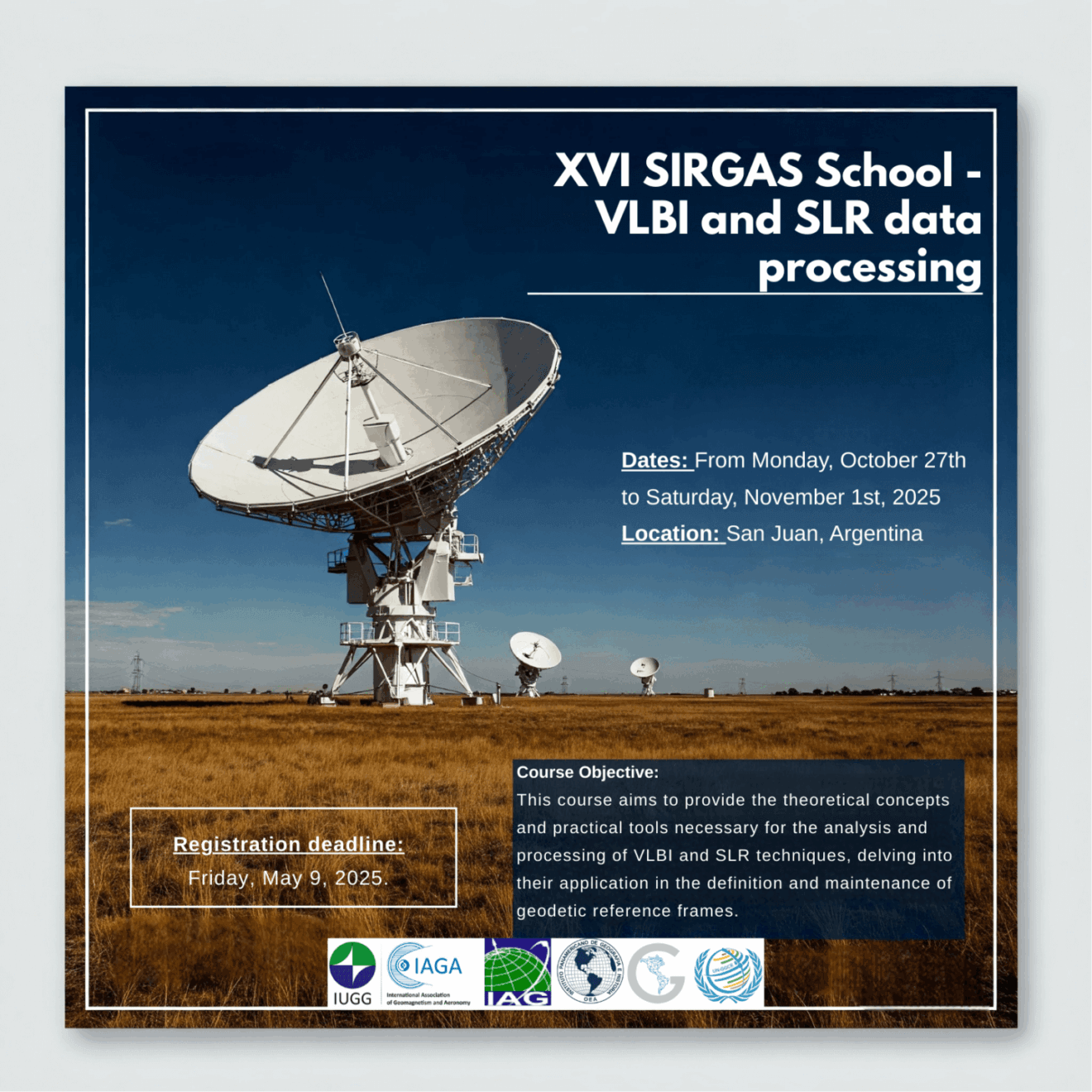 16th SIRGAS School: ＂VLBI and SLR Data Processing＂