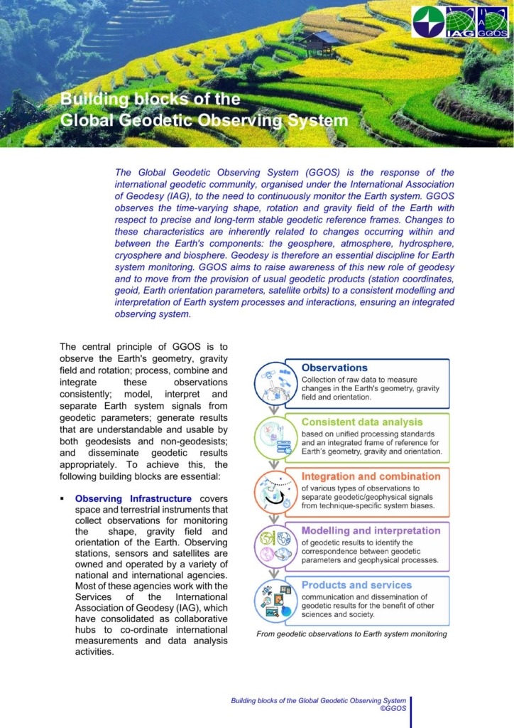 Outreach GGOS - Building blocks of the Global Geodetic Observing System