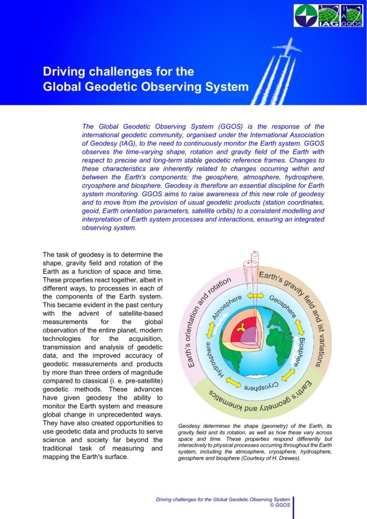 Outreach GGOS - Driving challenges for the Global Geodetic Observing System