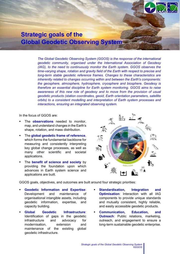 Outreach GGOS - Strategic goals of the Global Geodetic Observing System
